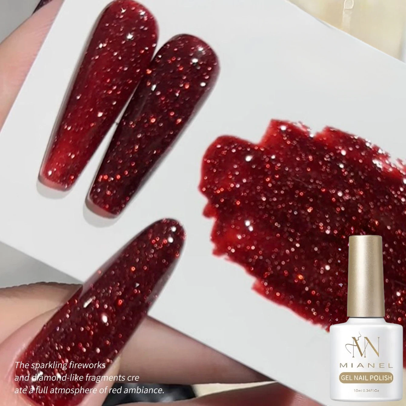 10ML 1PCS Red Nails Autumn Nails Top Selling Strobe Glitter Super Flash Diamond Gel Nail Polish Nail Supplies Nail Art