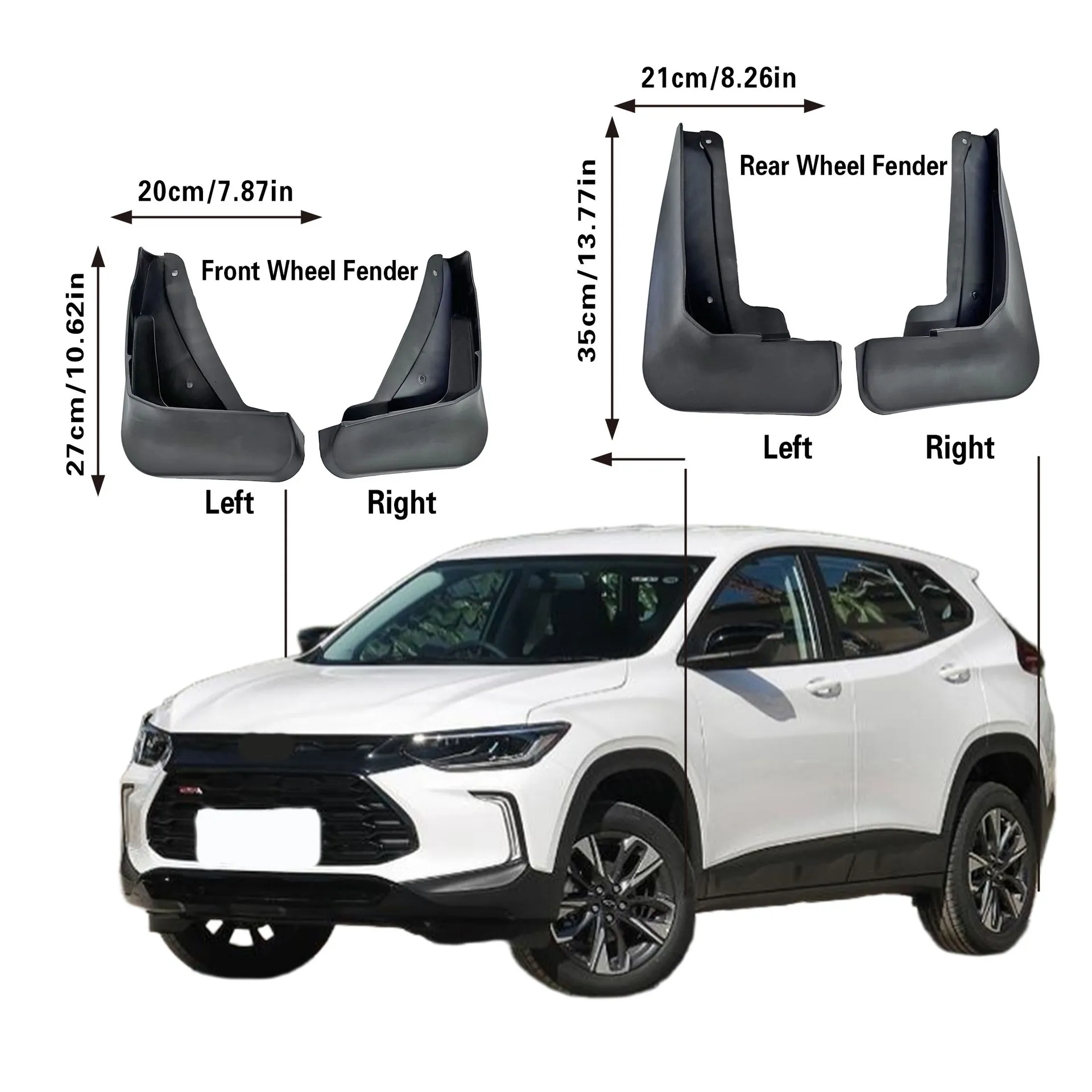 4pcs Car Mud Flaps Splash Guards, Suitable for Chevrolet for Trax 2019-2023, Suitable for Chevrolet Tracker 2019-2023