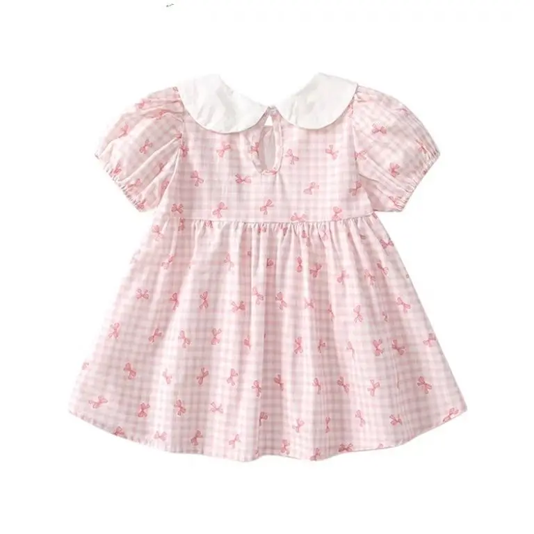 

Fashion Kids Children Birthday Princess Clothes Vestidos 2025 Baby Girls Summer Dress Sweet Bow Printed Cotton Princess Dresses