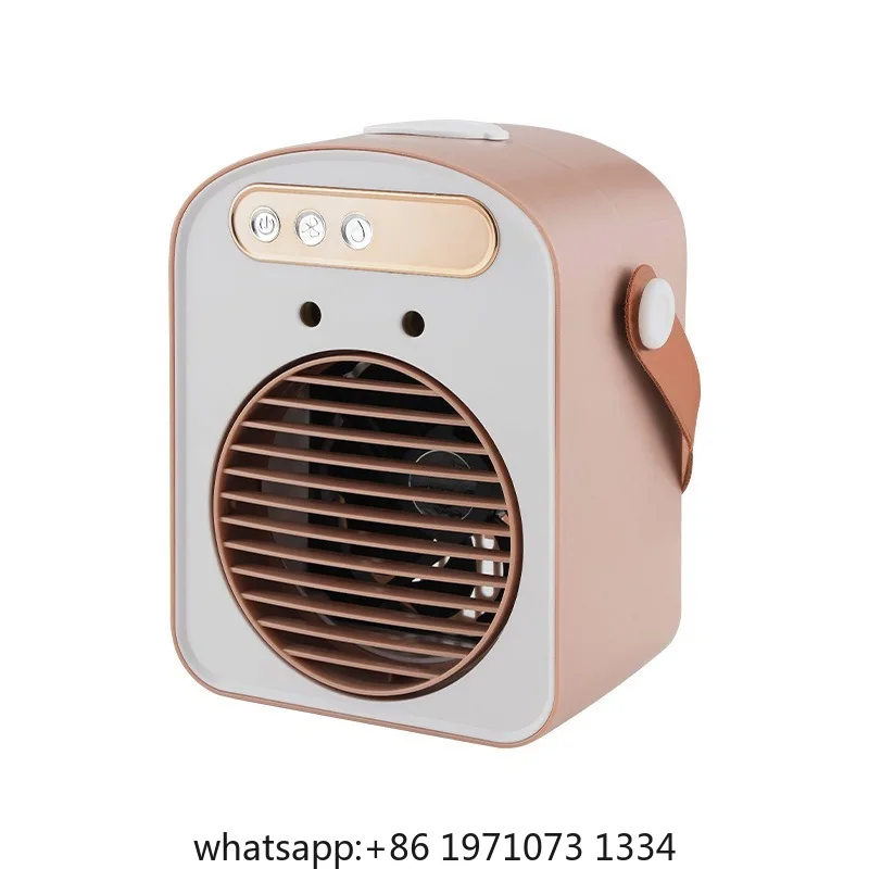 Mini spray air cooler 3-speed large wind digital display air conditioner fan dual-purpose small handle cold fan