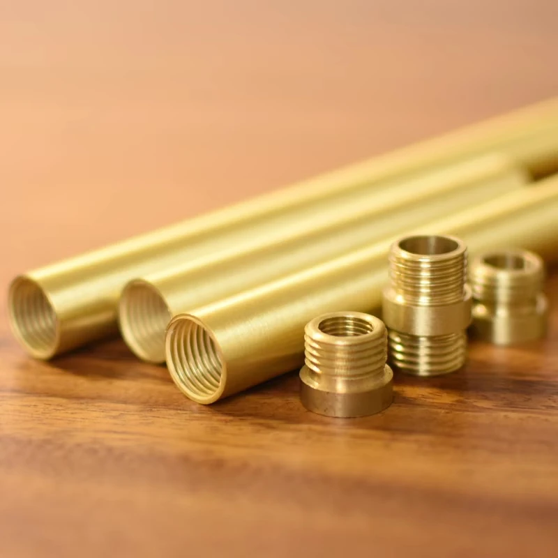 

16mm Full Brass Hollow Tube w/ M14x1.5 Internal Thread for Floor/Table Lamp Assembly/Decoration