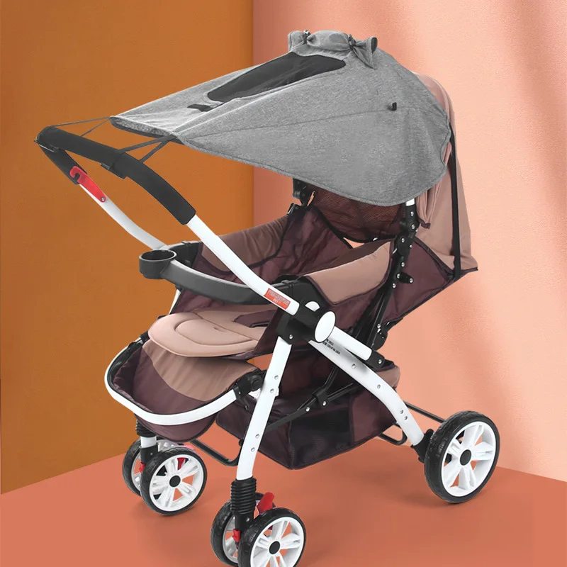 High landscape two-way baby stroller awning accessories shading anti-ultraviolet sunscreen cover anti-rain canopy universal