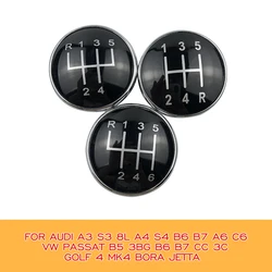 For Audi A3 S3 8L A4 S4 B6 B7 A6 C6 VW Passat B5 3BG B6 B7 CC 3C Golf 4 MK4 Bora Jetta 5/6 Speed Gear Shift Knob Head Cap Cover