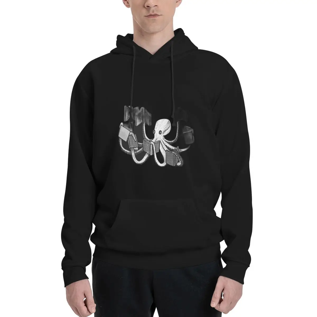 Armed With Knowledge-rmbg Men's Warm Fleece Hoodie - Durable Polyester Material, Perfect for Outdoor Activities and Casual Style