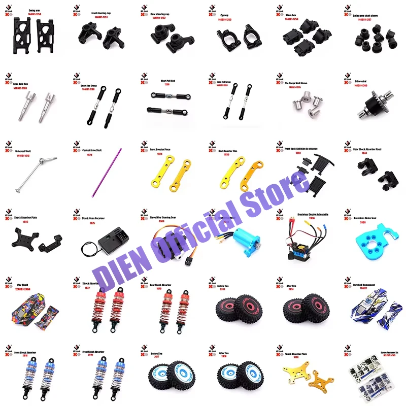 WLtoys 124007 1/12 RC coche repuestos originales juego completo carcasa de coche amortiguador neumático perro hueso Motor receptor diferencial