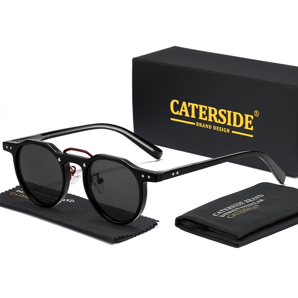 CATERSIDE Retro Punk Herren-Sonnenbrille, runde Sonnenbrille, für Damen, Outdoor, Party, Business, Festival, Geschenk, Brillen, UV400 – Detail 8