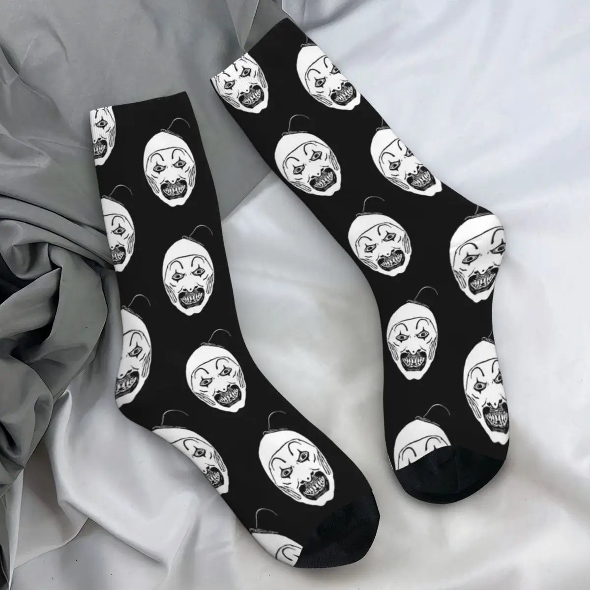 The Terrifier Art The Clown Socks Christmas Movie Casual Stockings Men's High Quality Outdoor Socks Winter Non-Slip Socks