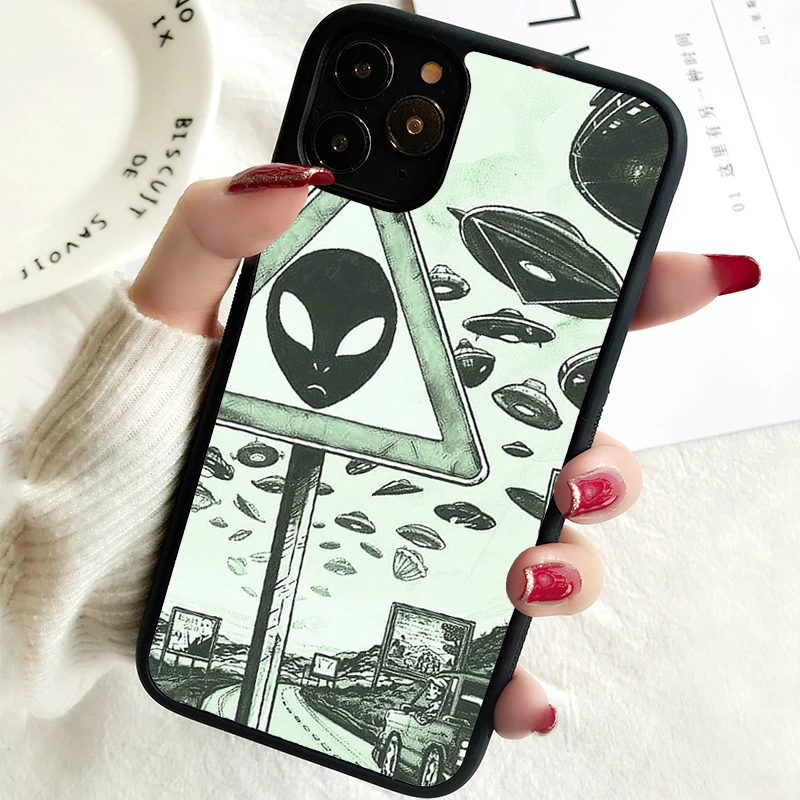 5 5S SE 2020 Phone Cover Case for iPhone 6 6S 7 8 PLUS X XS XR 11 12 13 MINI 14 PRO MAX Rubber  Alien Martian Humans Arent Real