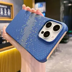Luxury Kailaf Carbon Pattern Slim PC Phone Case For iPhone 17 16 15 14 13 12 11 Pro Max Starry Sky Kevlar Shockproof Hard Capa