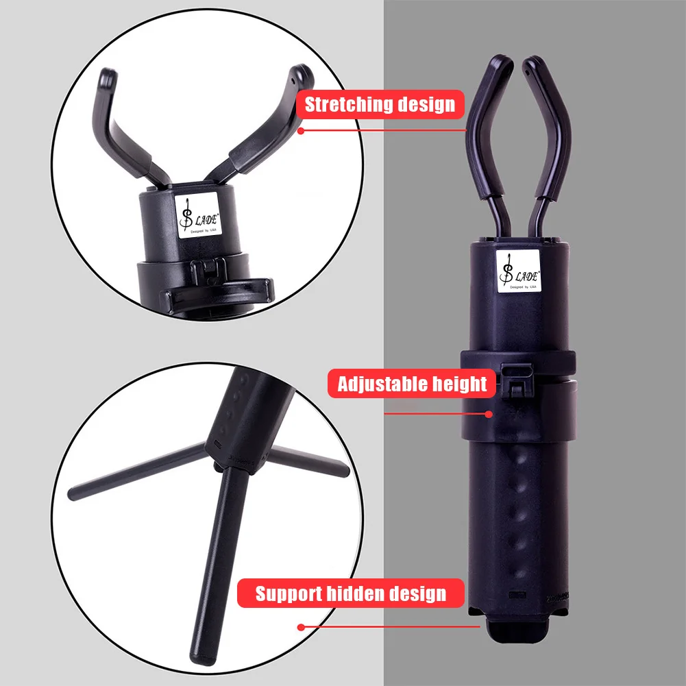 Foldable Alto Saxophone Stand with Carrying Bag Saxophone Bracket Anti-Slip Triangle Base Design Woodwind Protection Accessories