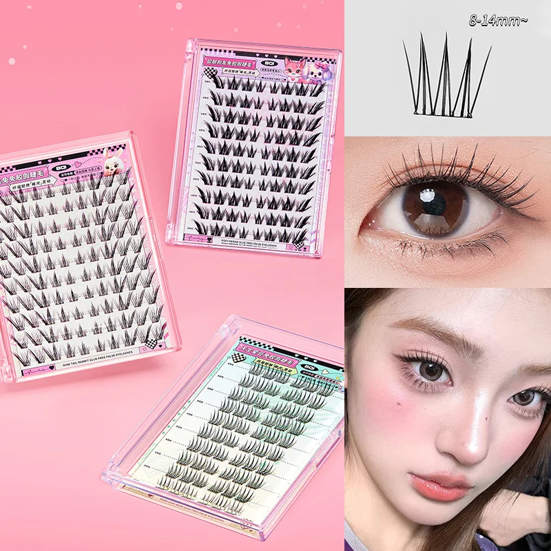Bqi Free Adhesive False Eyelashes, Split False Eyelashes, Lazy People Must Need, Naturally Eyes, Naturally Enlargement Eyes, Beginners Easy to Use, Secrets of Delicate Eyes Makeup, Daily Date Photos Like Fake Real