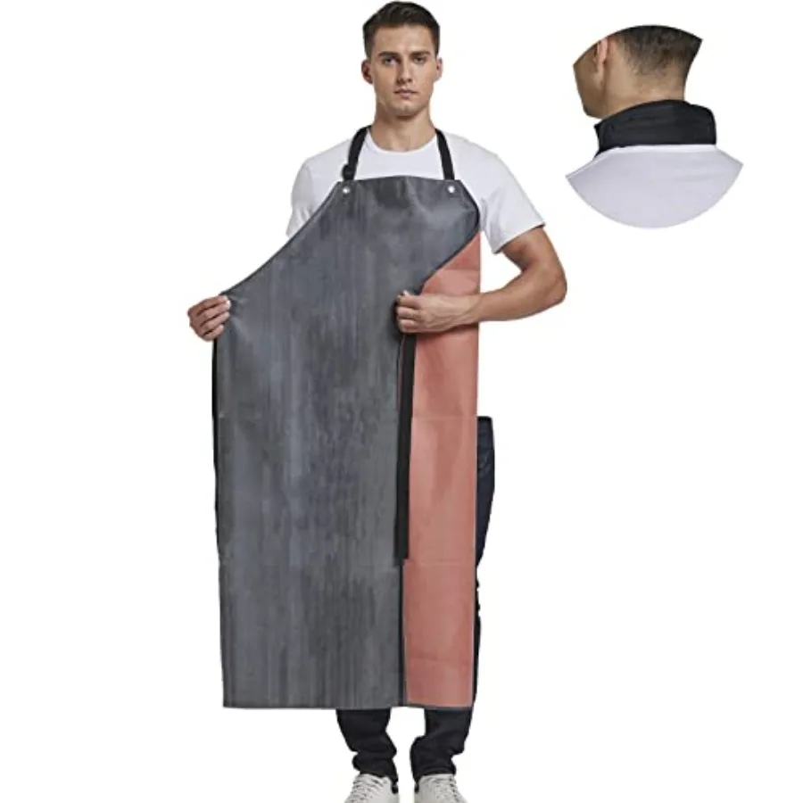 Rubber Waterproof Apron Butcher Heavy Duty -Oil Chemical Resistant Safety Aprons for Cleaning Fish, DishWashing