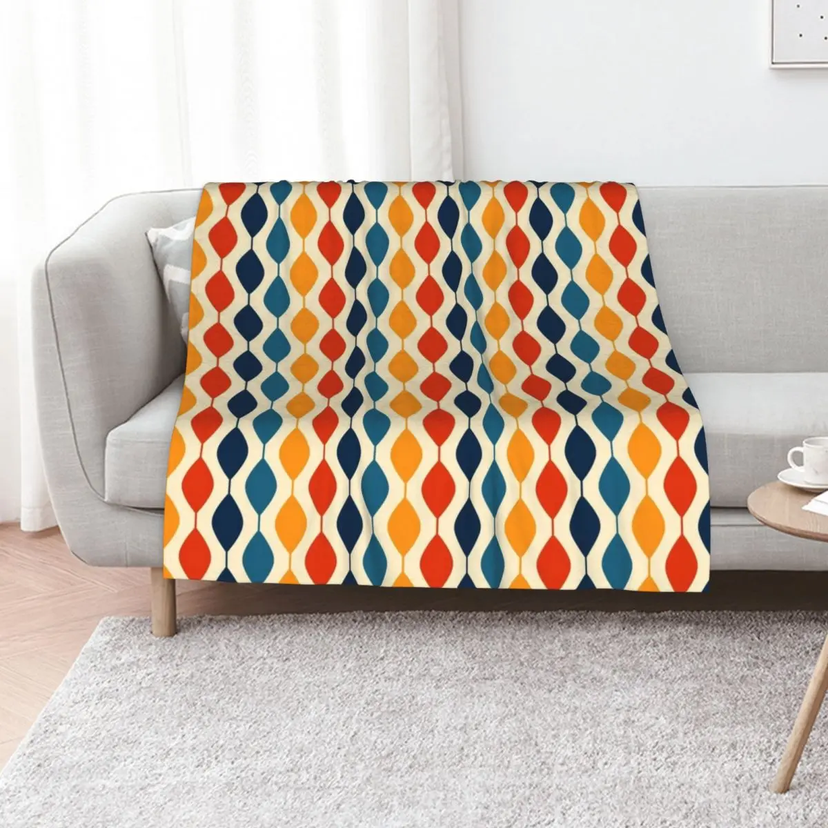 Retro 1970's Bohemian Style Seventies Vintage Pattern Throw Blanket Sofa Quilt Winter beds for winter Thermal Blankets