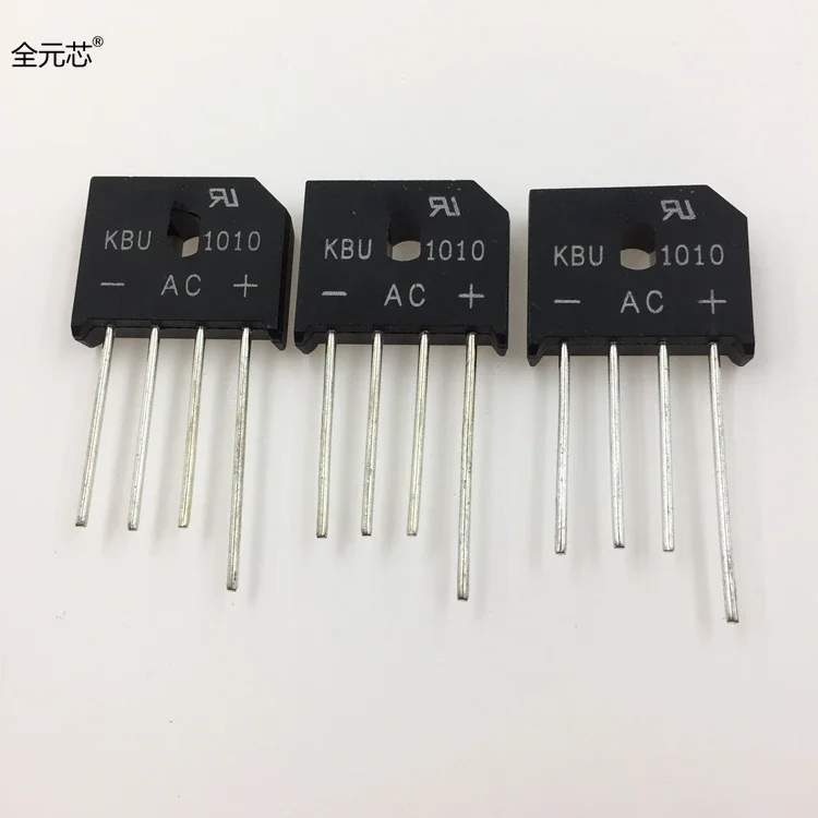 50PCS/LOT KBU1010 Rectifier bridge induction cooker commonly used 10A1000V flat bridge rectifier current