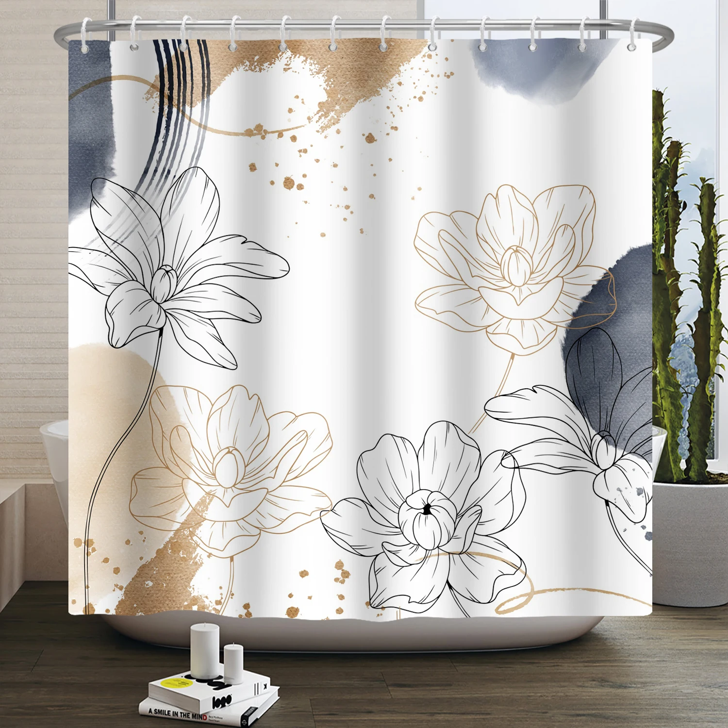 Nordic Wind Shower Curtain Abstract Aesthetic Bohemian Modern Mid Century Bathroom Curtain Waterproof for Hotel Bathtub 180x240