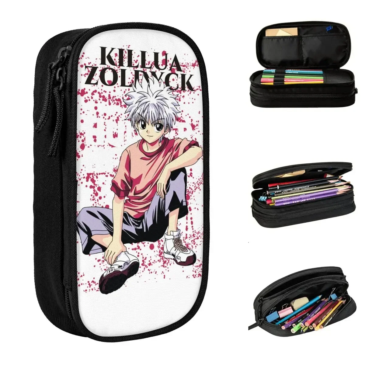 HUNTER X HUNTER Killua Zoldyck Anime Merch Pen Box Large Capacity Office Accessories Pencil Case Stationery Amazing Gift