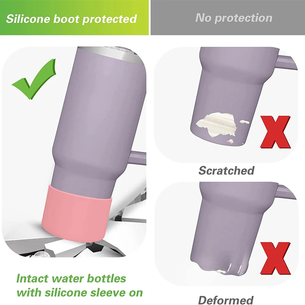 Silicone Cup Bottom for large 40oz Adventure Coffee Tumbler Ice Flow Flip 30 oz 20oz Bottle Bottom Sleeve Cover AntiSlip image 4
