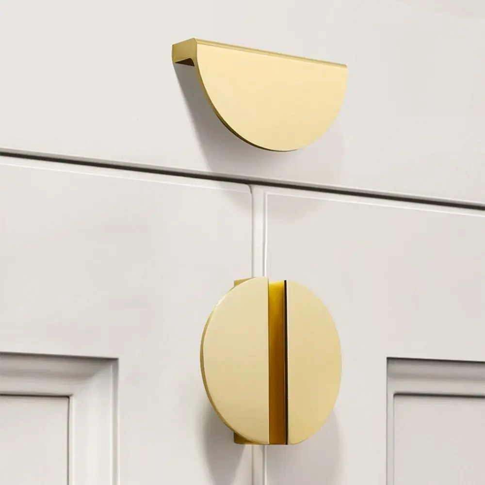 Triangle Shape Cabinet Door Handle Semi-circle Design Embedded Furniture Drawer Knob American Style Black