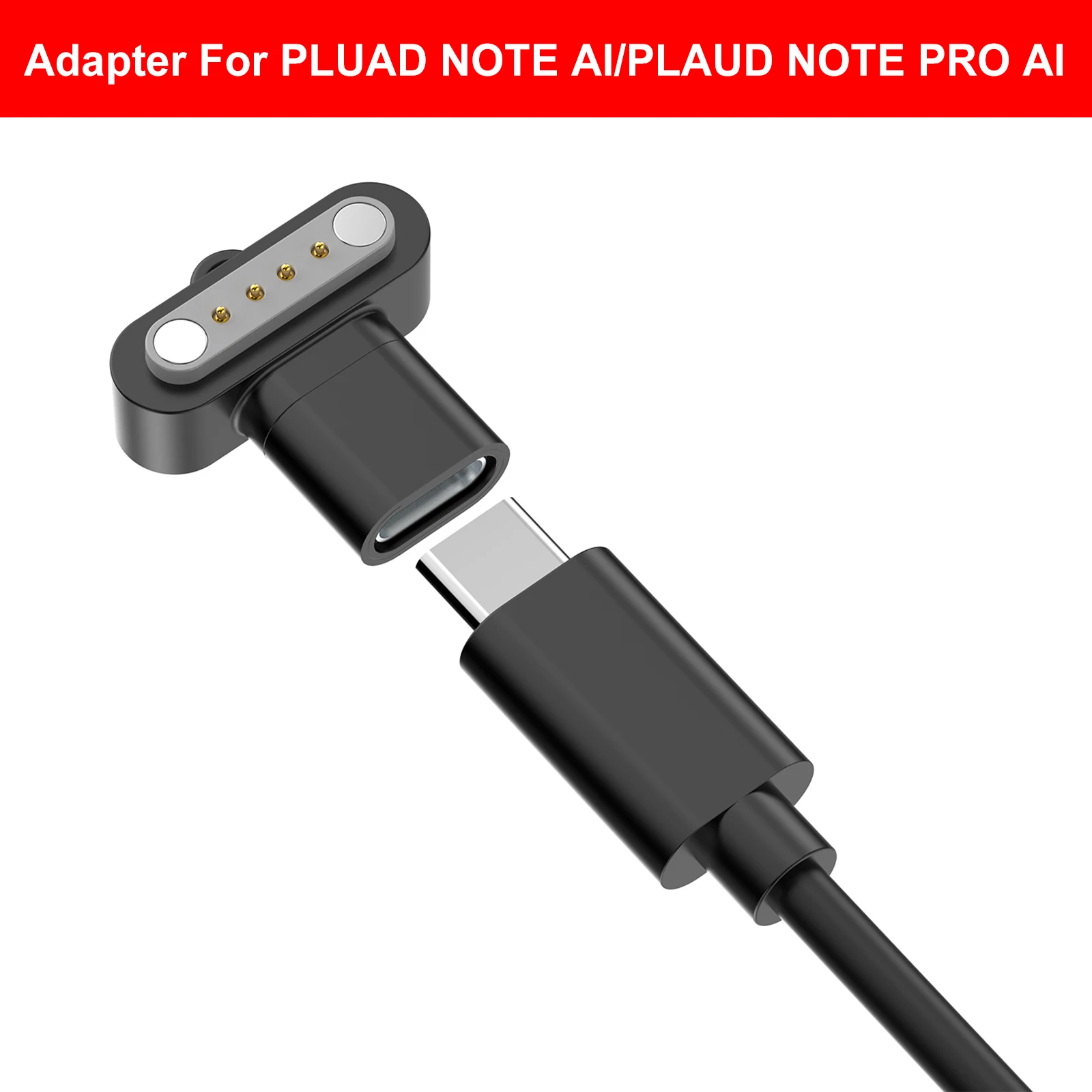 USB C Adapter for PLUAD NOTE AI/ NOTE PRO AI Voice Recorder Fast Charge Cable Converter Lightweight with Lanyard Hole