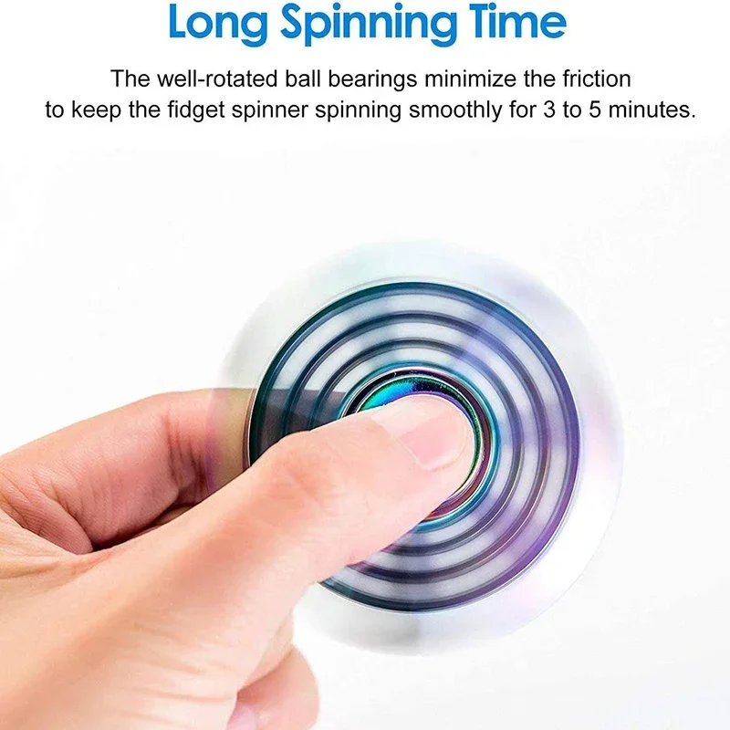 ของเล่นฟิดเจ็ตสปินเนอร์โลหะแบบใหม่ สีสันสดใส ลดความเครียด ทำจากโลหะผสม หมุนได้รอบนิ้ว ใช้ได้ทุกวัน ช่วยคลายเครียด ของเล่นฟิดเจ็ตสปินเนอร์สำหรับเด็กและผู้ใหญ่ ของขวัญ