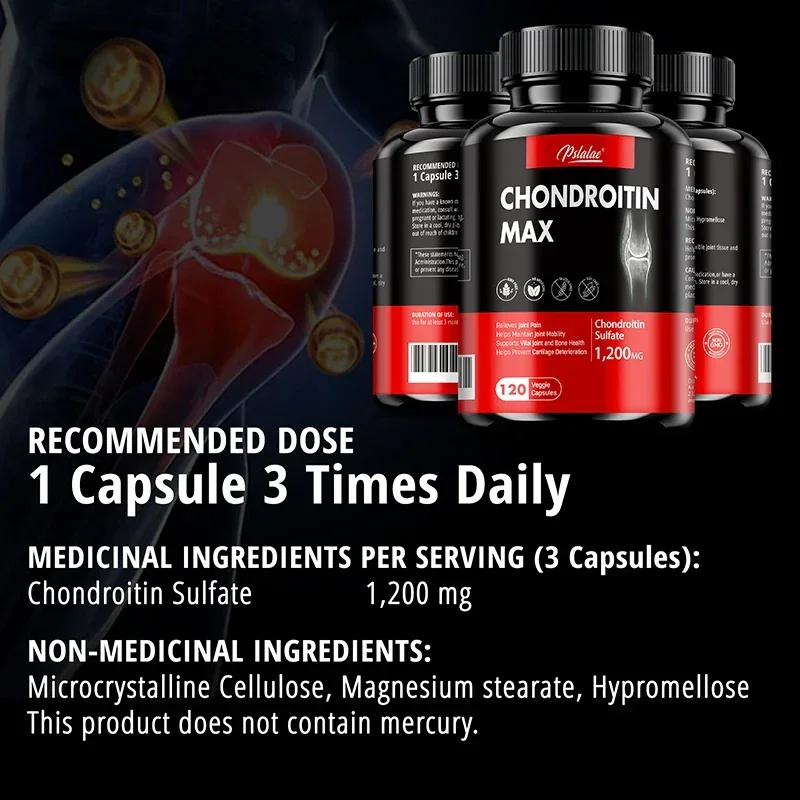 Chondroitin Max Supplement - Joint Pain Relief, Anti-inflammatory, Herniated Disc Relief, Knee and Joint Care