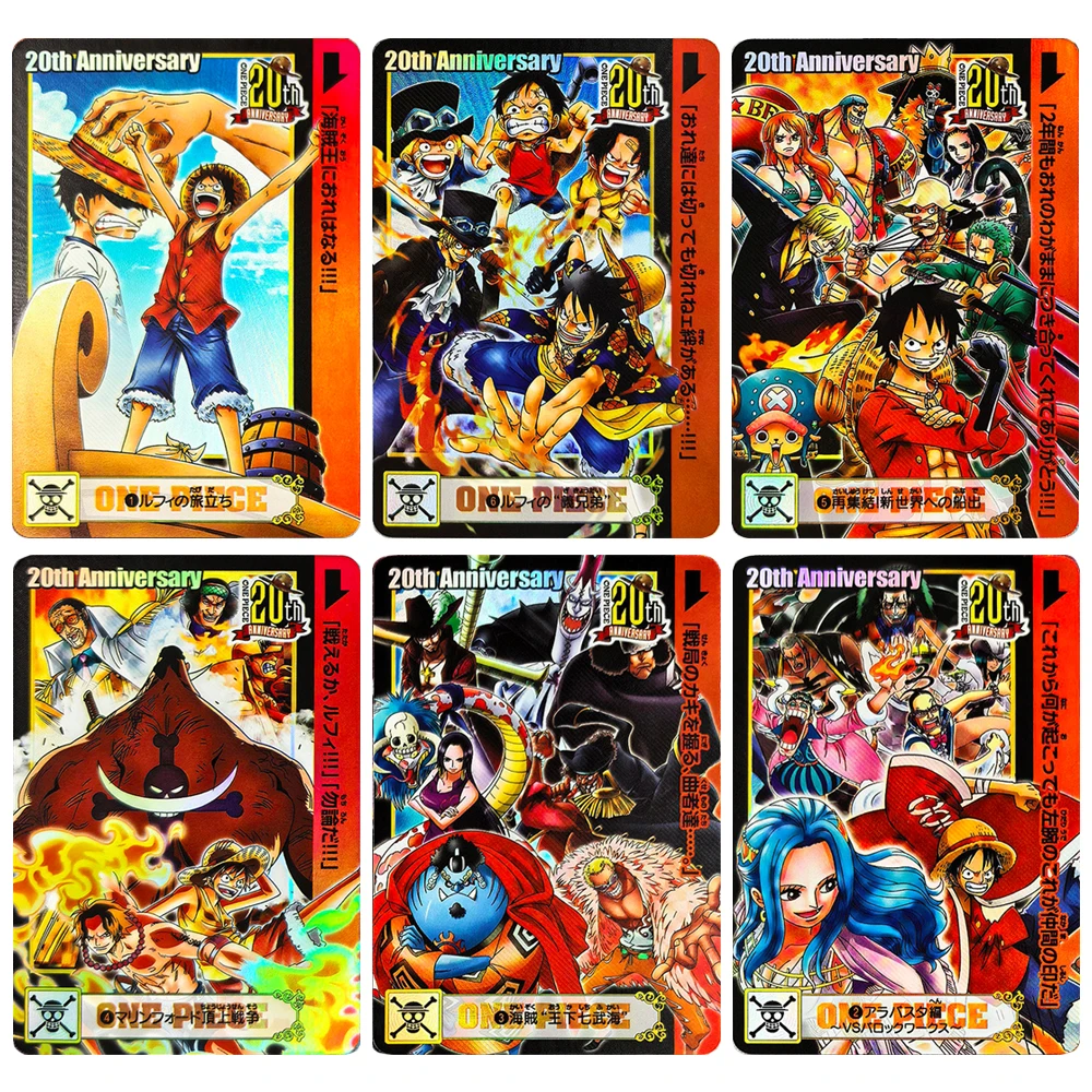 

One Piece 6PCS/SET DIY homemade Luffy Vivi Shanks Hancock Perona Yamato Rainbow Shiny Collectible Cards Festival Gift Texture