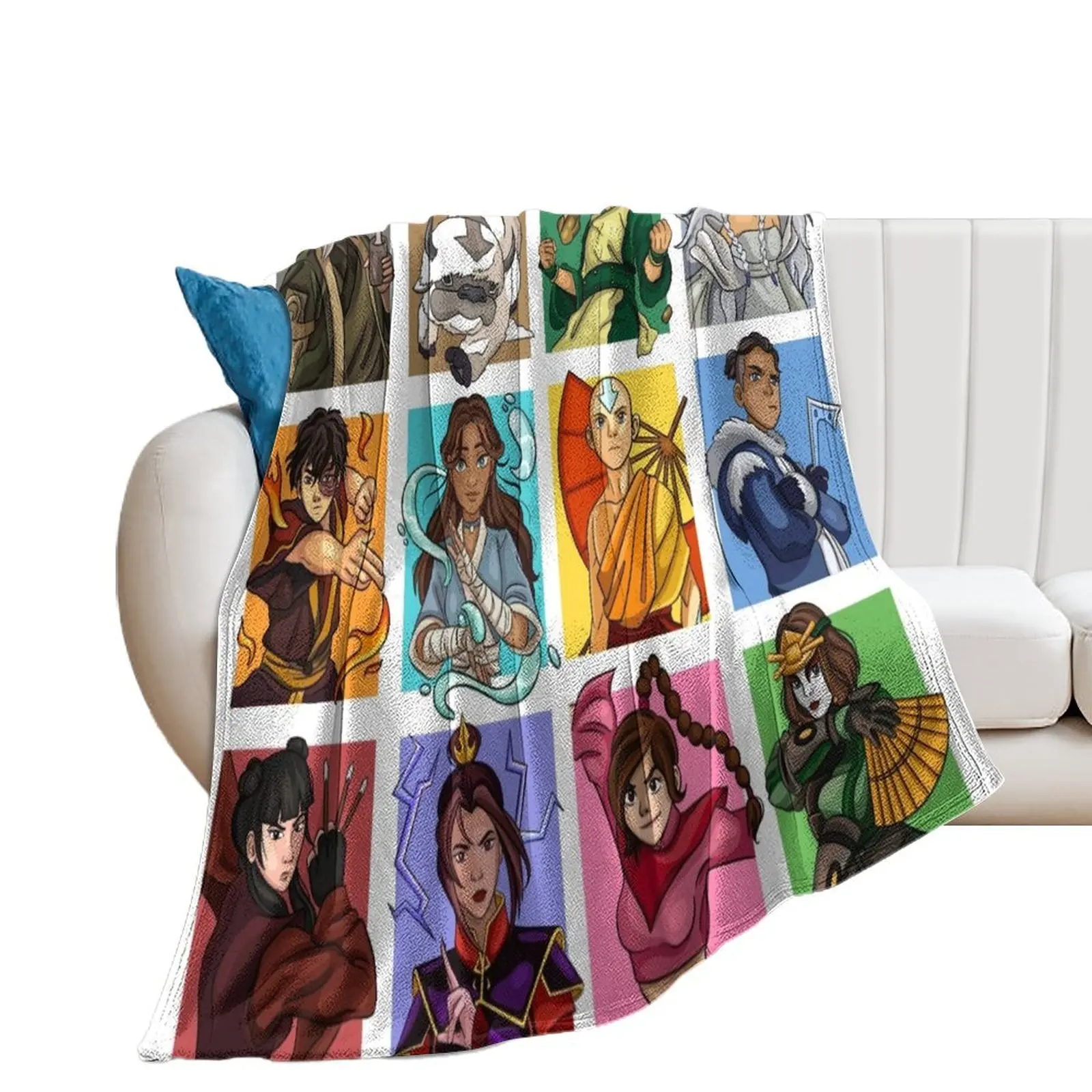 

Avatar The Last Airbender Digital Art Throw Blanket Bed Fashionable Personalized Gift Flannel Fabric Tourist Blankets