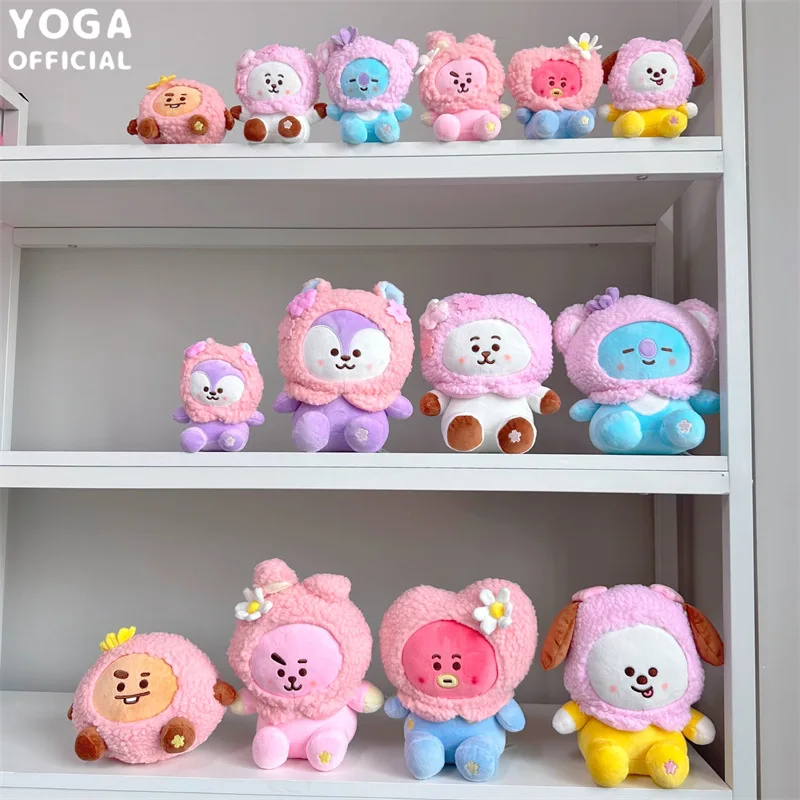 10/20cm Bt21 Sakura Series Plush Doll Toy Keychain Pendant Cute BT21 Small Animal PP Cotton Filling Doll Boy Girl Holiday Gift