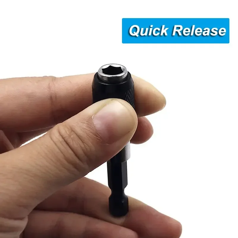 Imagem -06 - Adaptador de Haste Hexagonal de Suporte Magnético de Liberação Rápida Broca Elétrica Chave de Fenda Suporte de Extensão Barra Conjunto de Ferramentas Elétricas Soquete