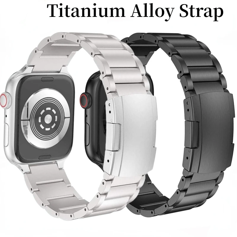 

Titanium Metal Strap For Apple Watch Ultra 49mm 45mm 44mm 42mm 40mm 41mm 38mm Stainless Steel Bracelet Band iWatch 8 7 6 5 4 SE