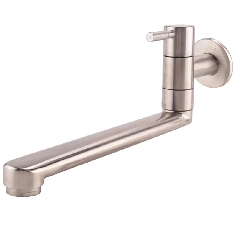 

HRBAJ-4X Kitchen Faucet 180 Degree Rotation Sink Mop Pool Tap Lengthened Wall Mounted Single Cold Water Faucets