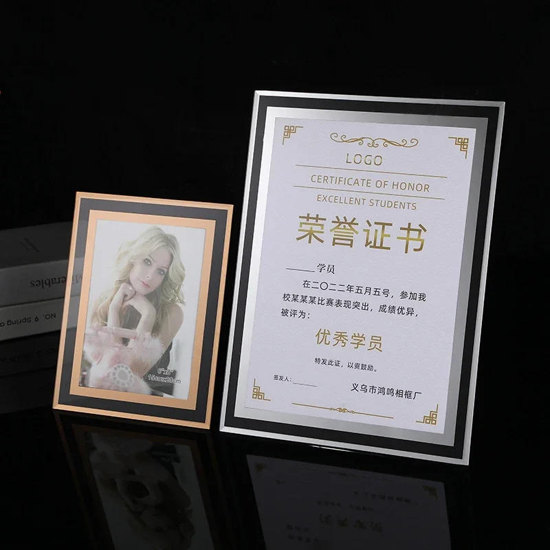 Transparent Certificate Display Frame, Glass Award Holder for Honors and Documents, Stylish Photo Frame for Certificates