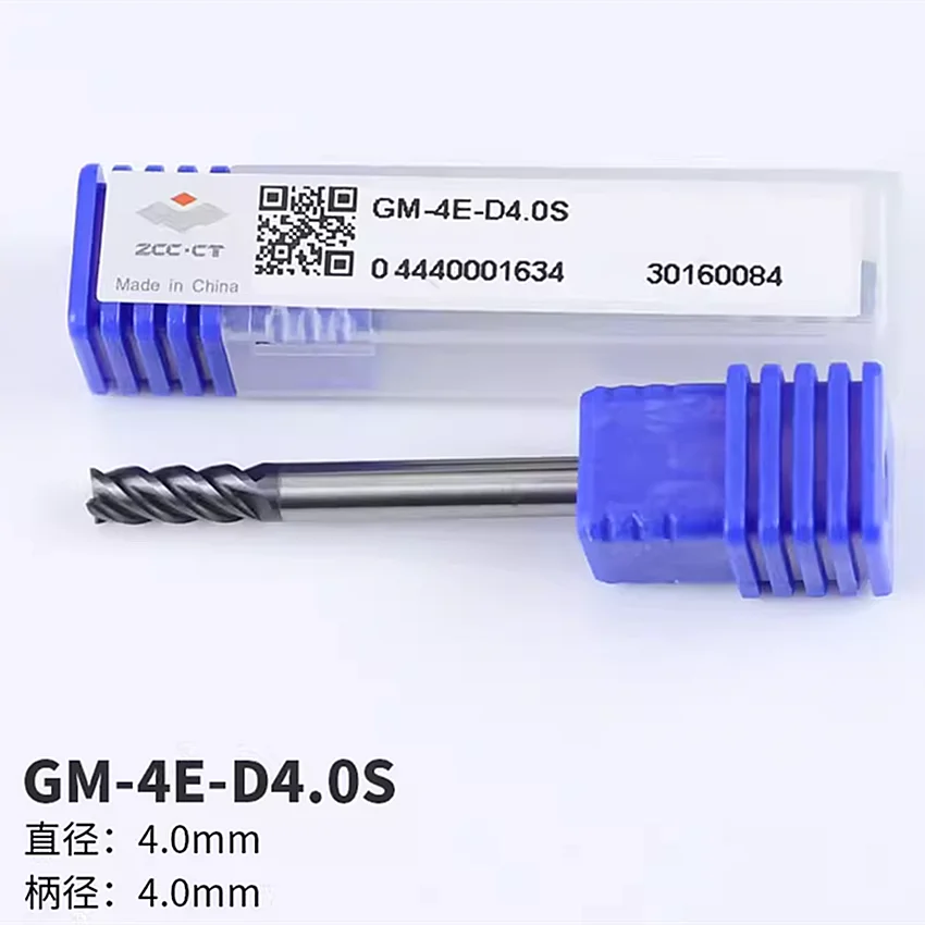 GM-4E-D4.0S ZCC.CT CNC Four flute Flat head tungsten steel end mill GM-4E 45 ° 4 Flute Flat end mill Φ4.0s*4.0*11*50 4T End Mill