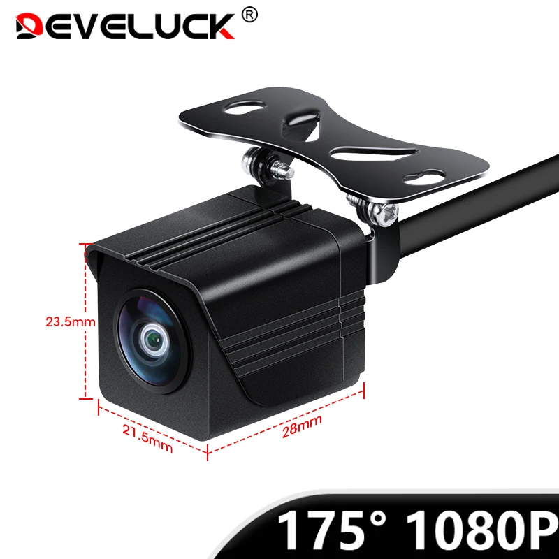 

Develuck AHD CVBS 1080P 5V - 24V 175° Vehicle Rear View Camera Car Reverse Black Fisheye Lens Night Vision Waterproof Universal