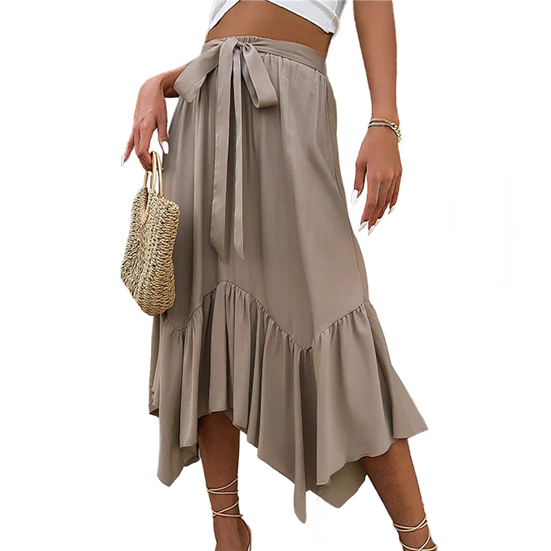 ASDS-Maxi Skirts For Women High Waist Renaissance Skirt Lrregular Hem Long Skirt