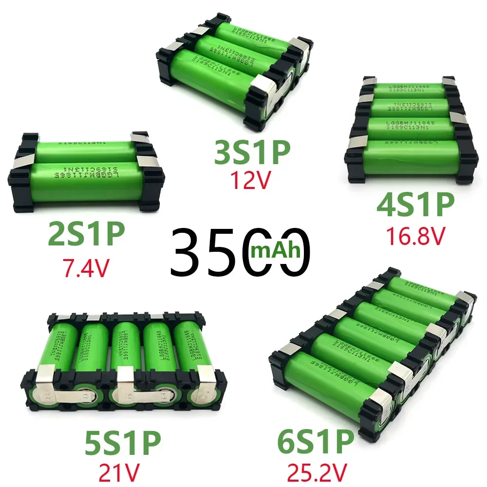 

2S1P-6S1P battery pack 18650-MJ1 lithium battery pack customized 7.4V~25.2V 3500mAh battery welding