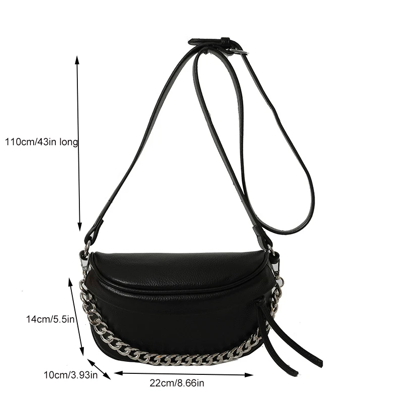 Fashion Brand Ladies Chain Belt Bag Shoulder Crossbody Chest Bag High Quality Leather Fanny Pack Coin Purse Waist Bag Women