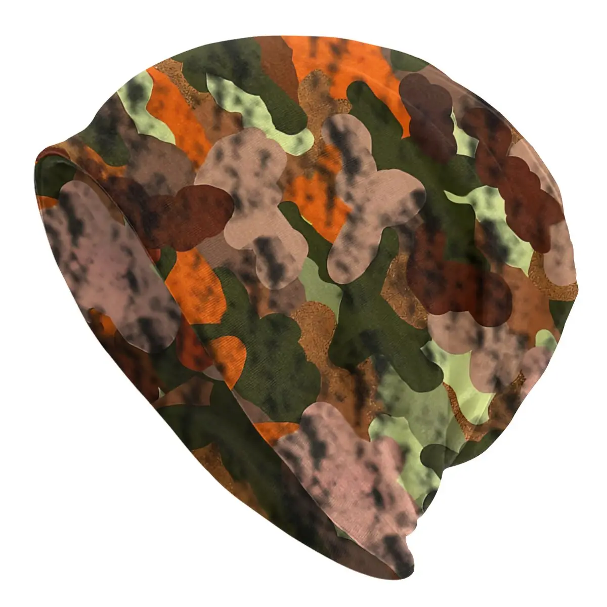 

Thin Bonnet Hats Camo Camouflage Men Women's Orange Camouflage Cap Street Skullies Beanies Caps