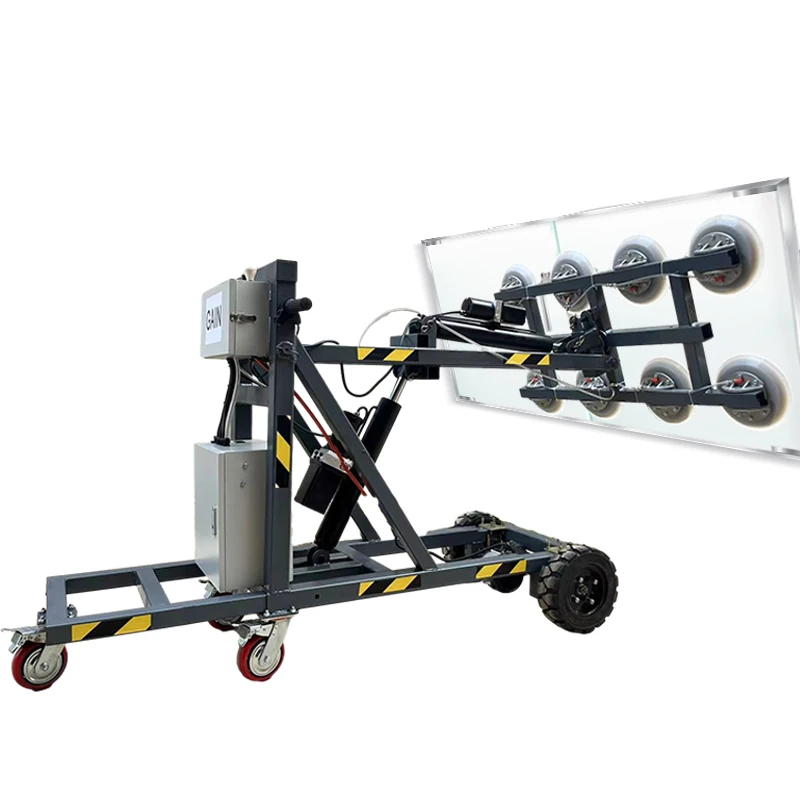 Large Electric Hand-pushed Glass Transporter with Strong Suction for Curtain Wall Installation Glass Suction Cup Vehicle
