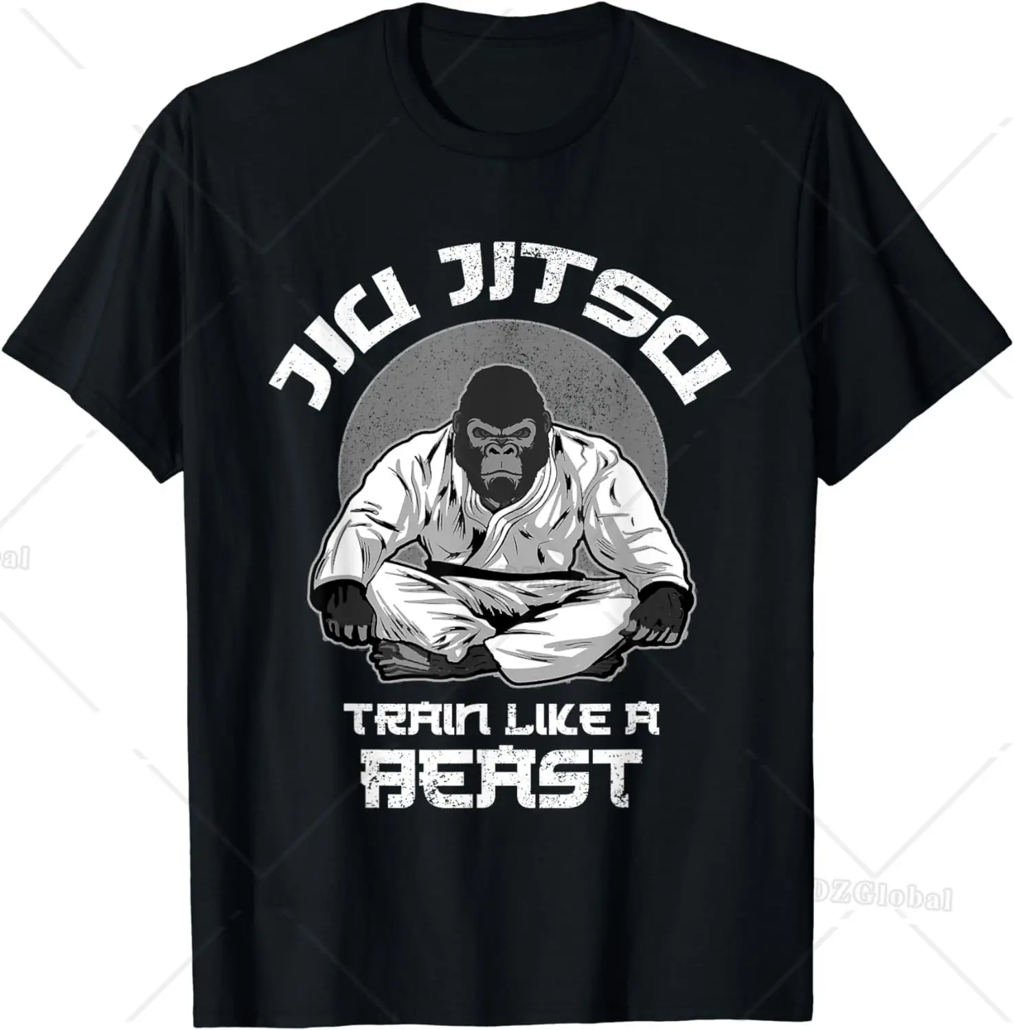 Train Like A Beast Jiu Jitsu, BJJ Grappling Gorilla T-Shirt Graphic T Shirts Men Clothing Tops Camisetas