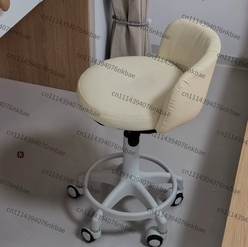 High Quality Cream Style Lifting Makeup Chair Swivel Stool With Backrest Universal Wheels Household Vanity Seat