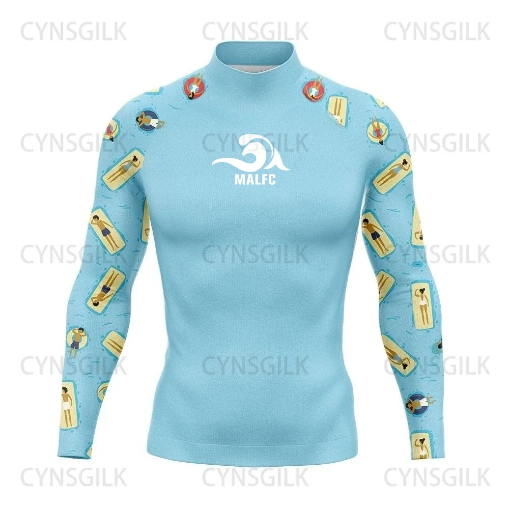 

Мужская одежда для серфинга MALFC, одежда для серфинга, купальник Rashguard, одежда для серфинга UPF 50, футболка с длинным рукавом для водного спорта, одежда для плавания и Сноркелинга