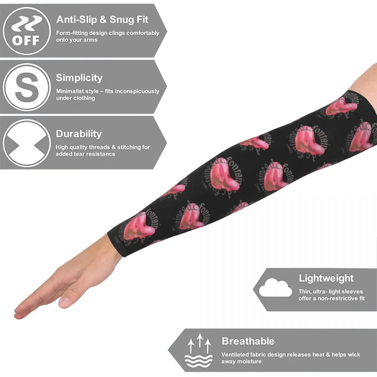 Fontaines DC Romance أكمام أذرع تبريد خارجية من الشمس فوق البنفسجية غطاء حماية صيفي لركوب الدراجات وأكمام وشم #2