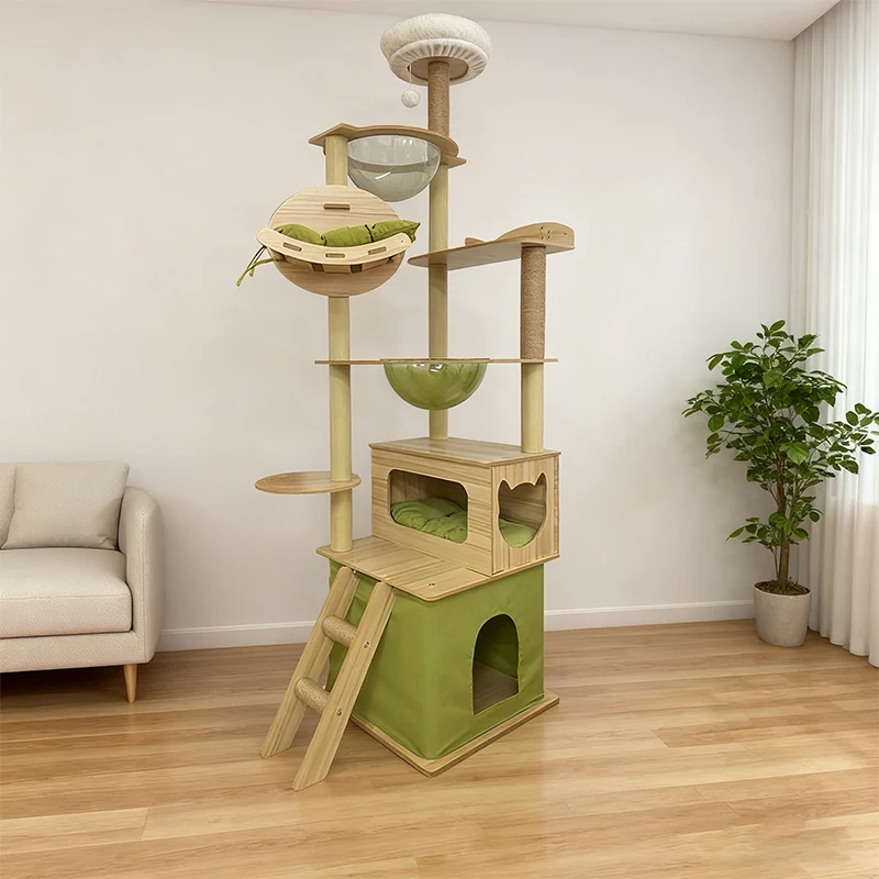 

Custom Gray Big Indoor Cute 50*50*195cm Cat Climbing Tree Large Arbre a Chat Luxury Modern Large Cat Tree