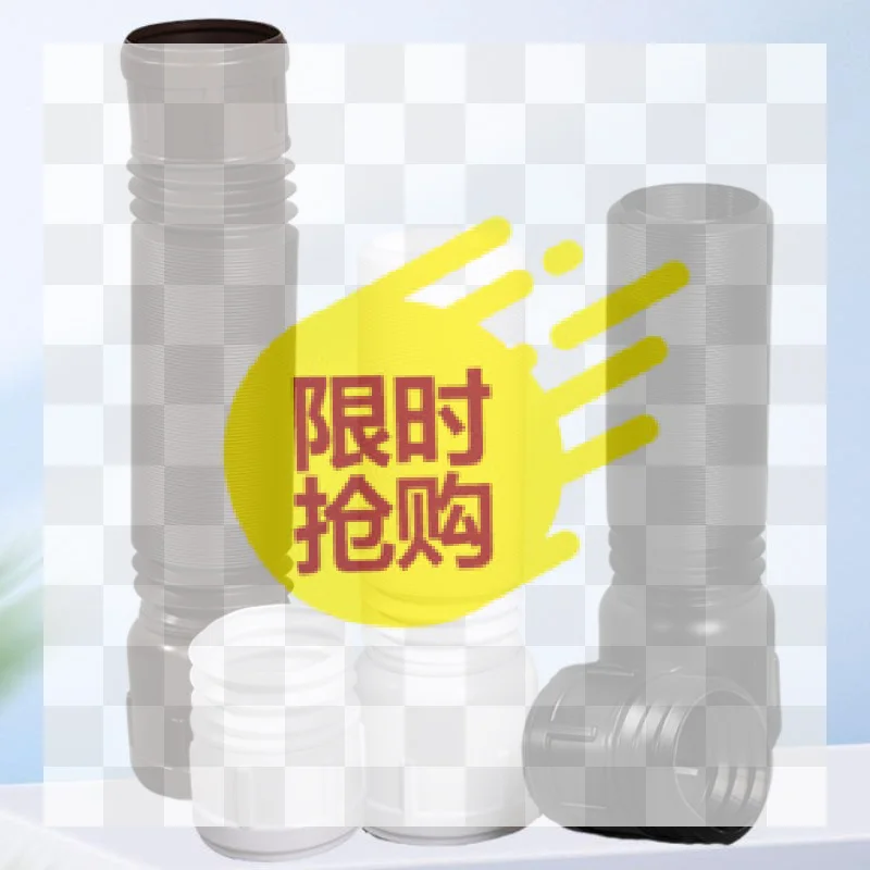 【BA】Flexible Plastic Telescopic Exhaust Pipe Adjustable Length Durable Structure For Kitchen Bathroom Ventilation