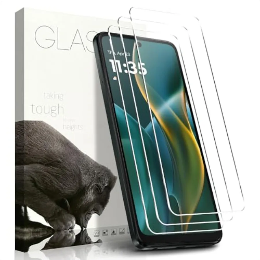 [Confezione da 3] Pellicola protettiva in vetro temperato compatibile con Motorola Moto G 5G 2025 con 9H antigraffio trasparente HD Clear Bubb