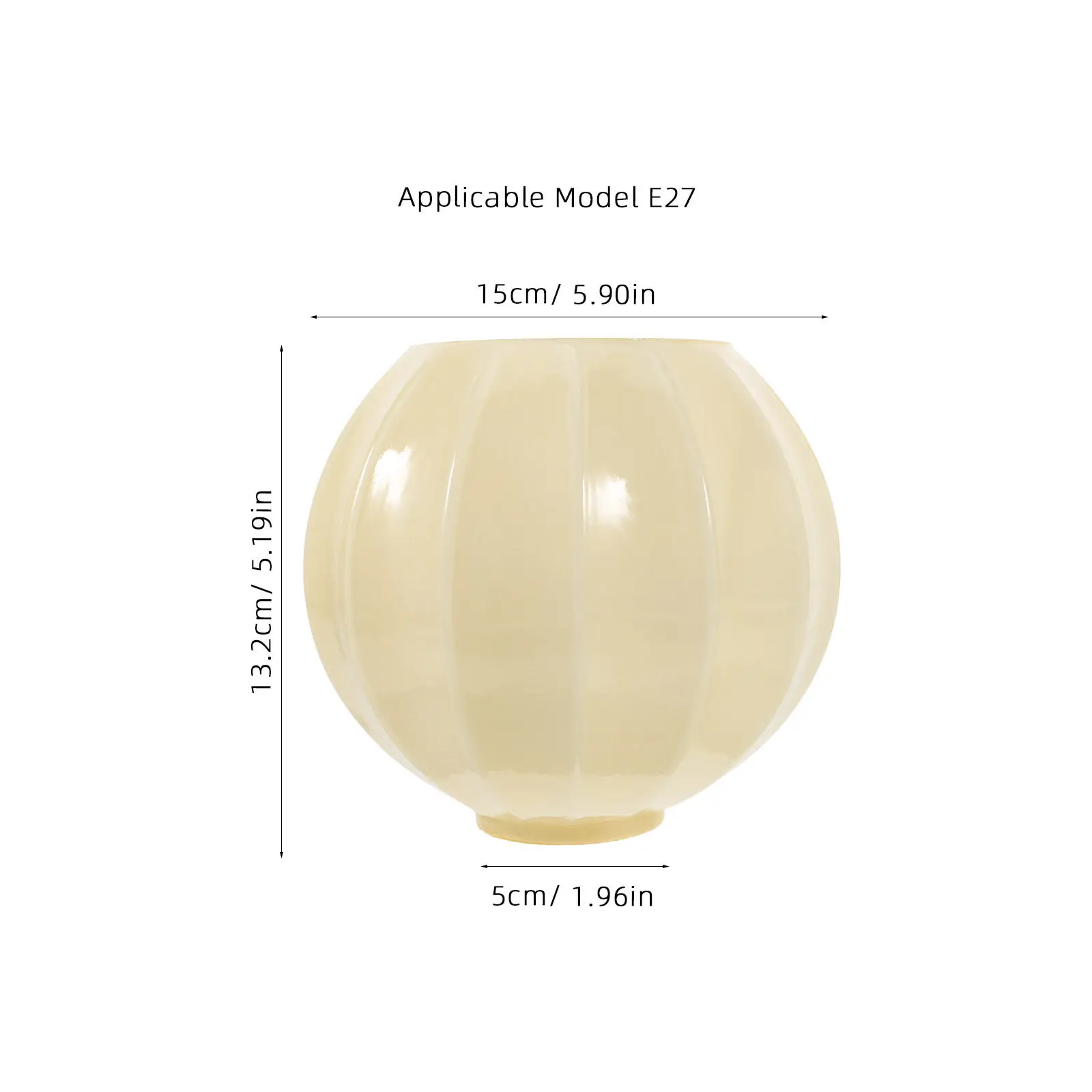 Glass shade for pendant lights for household users to provide comfortable lighting, fits E27 bulbs, bulb not included