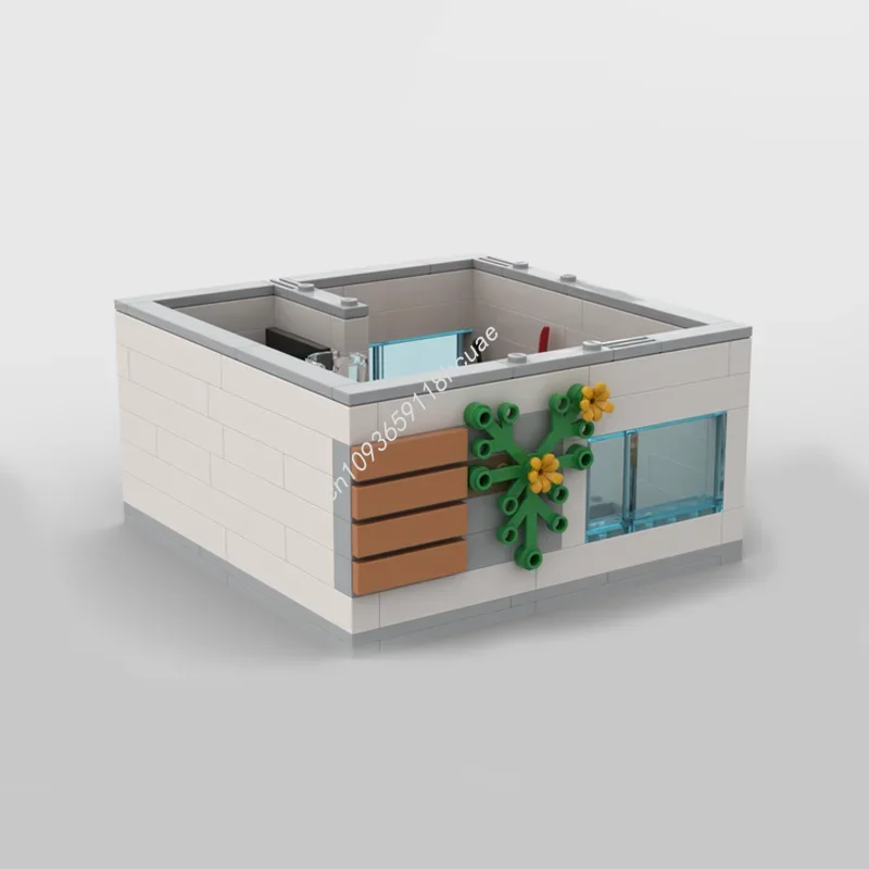 605 stücke MOC Moderne Familie Haus Modulare Modulare Modell Gebäude Weihnachten Geschenk Blöcke Montieren DIY Bildung Ziegel Spielzeug Kinder