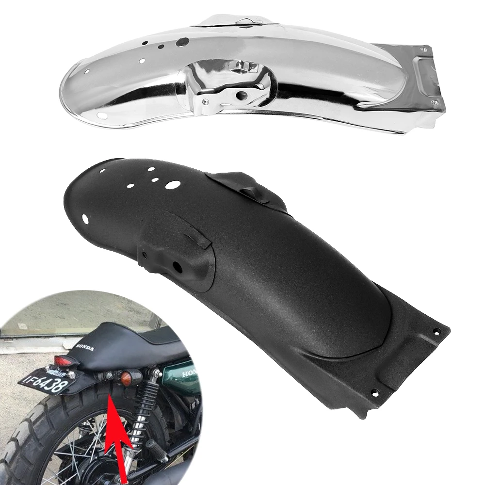 Universal Motorcycle Metal Rear Fender Mudguard Cover Black Chrome For Honda Yamaha Suzuki BMW