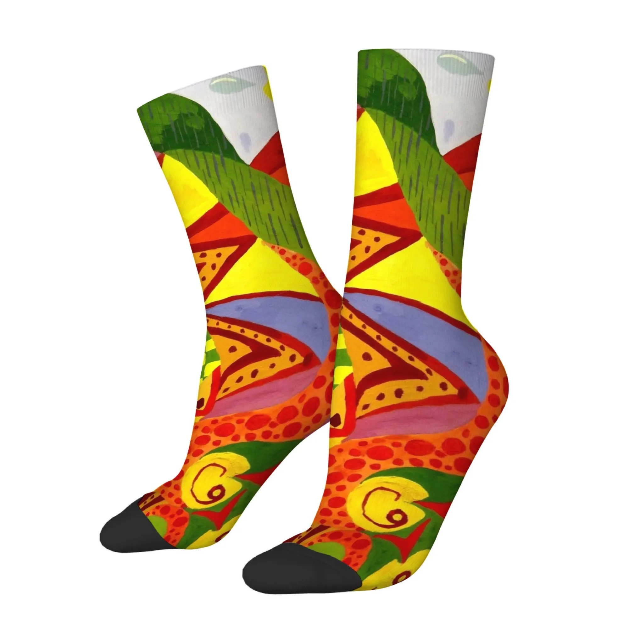 Pop Art Geometric Ethnic Style Men's Socks Soft Breathable Non-Slip  Socks Street Style Rebellious and Funny Happy Socks